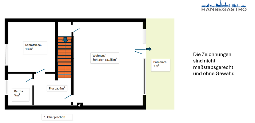 1. OG Wohnzimmer, Schlafzimmer