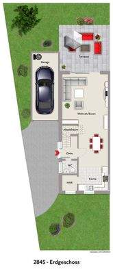 Grundriss EG visualisiert 2845