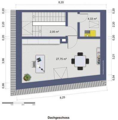 Grundriss 2. OG, Dachgeschoss 