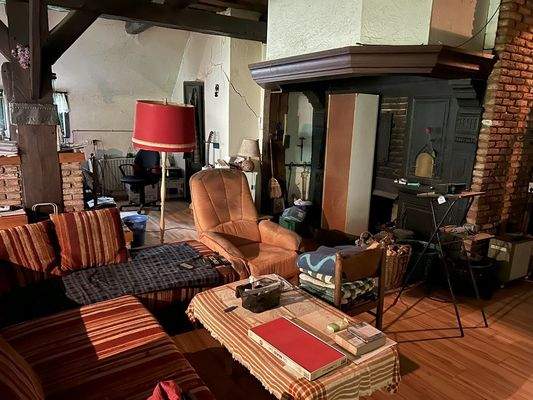 Der große Kamin im Fachwerkhaus