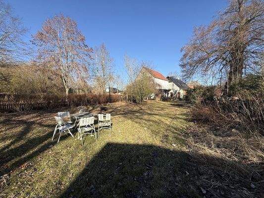 Garten Blick aufs Haus