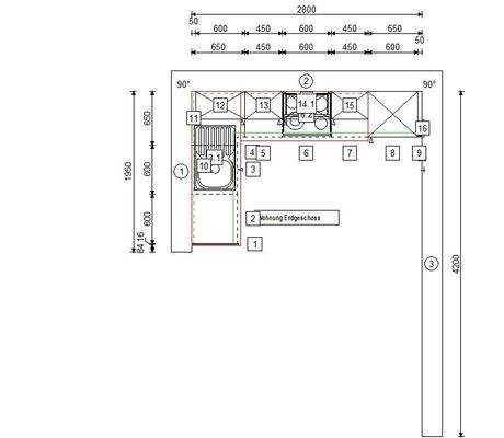 Küchengrundriss Erdgeschoss