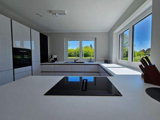 Edler Induktionsherd mit integriertem Dunstabzug