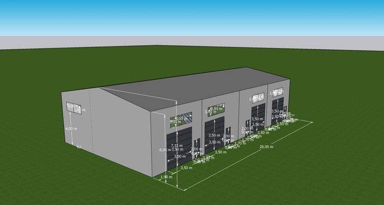 3D-Darstellung der Hallen