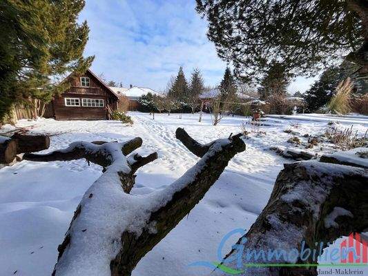 Garten mit Gartenhütte