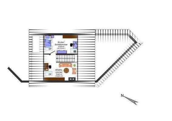 Grundriss DG, möbliert