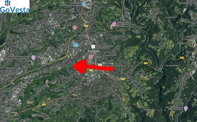 Karte Solingen