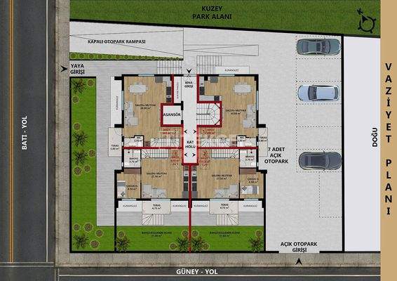 Apartments for Sale in Konyaaltı Arapsuyu in a Complex with Parking