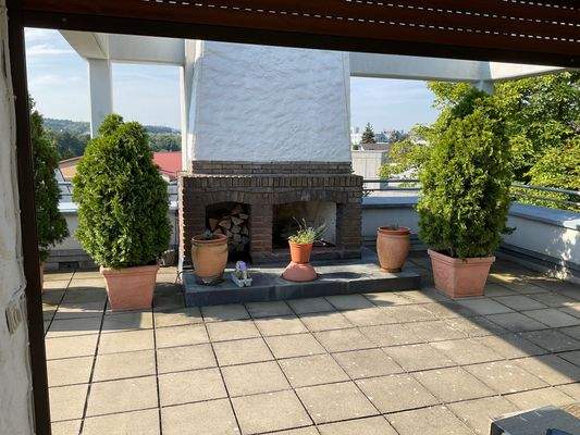 Kamin auf der Dachterrasse 