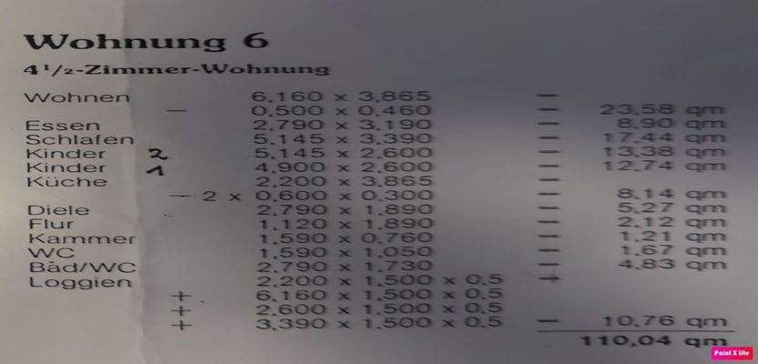 Wohnflächenberechnung