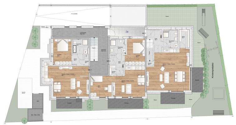 Erdgeschoss mit Aussenanlagen