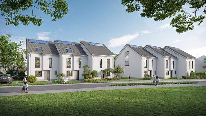 Moderne Reihenhäuser mit eigenem Garten