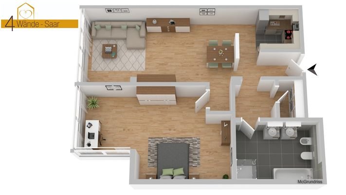 Grundriss Wohnung 4 Wände