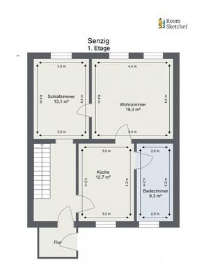 Grundriss nur zur Veranschaulichung. Keine Gewähr für Maße.