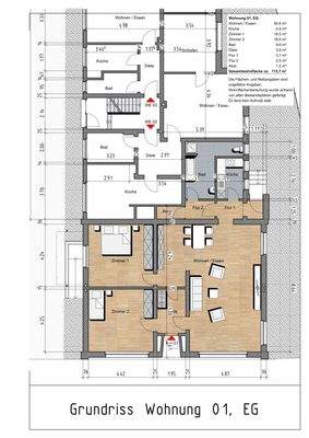 Grundriss Wohnung 01 Erdgeschoss
