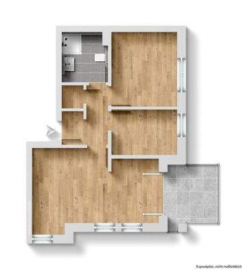 3-Zimmer-Wohnung: 49,5 m² Wfl.