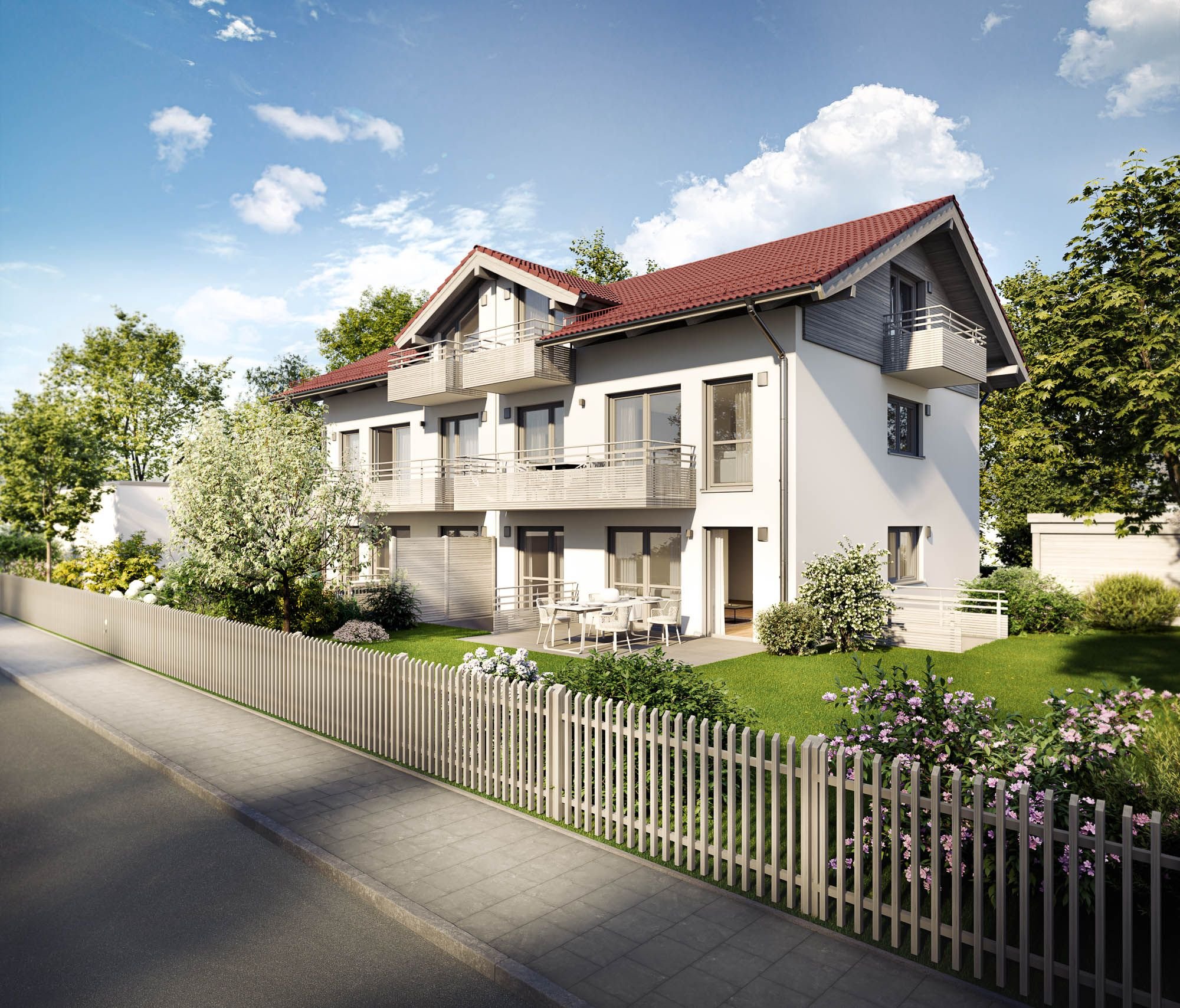 Neubau von 2 Doppelhaushälften mit 4 Wohneinheiten Neubau in Aying