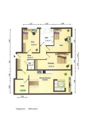 Grundriss WE 12, 1. OG