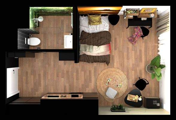 Grundrissbeispiel TYP B (Visualisierung)