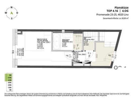 Planskizze Top 4.16 - 4.OG