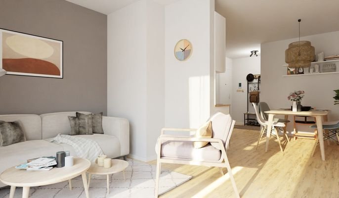 Im geräumigen Wohnzimmer kommt Ihre Familie zusammen