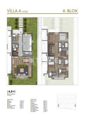 Villas in a Complex with Garden and Balconies in Basaksehir