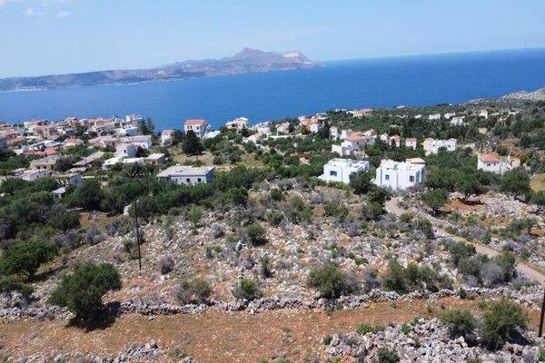 Kreta, Kokkino Chorio: Grundstück mit unverbautem Meerblick zu verkaufen