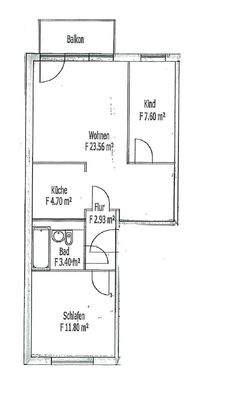 Grundriss 3-Raum-Whg
