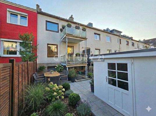 Garten mit Schuppen visualisiert