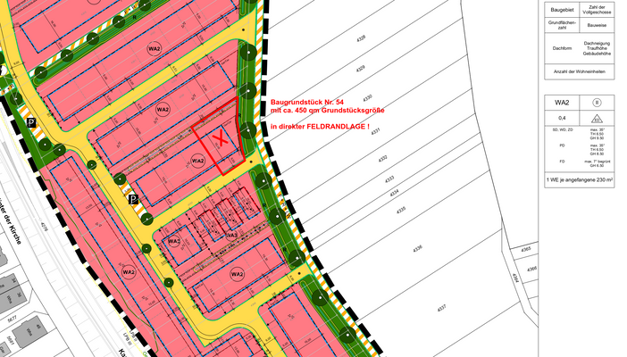 Ausschnitt Bebauungsplanentwurf