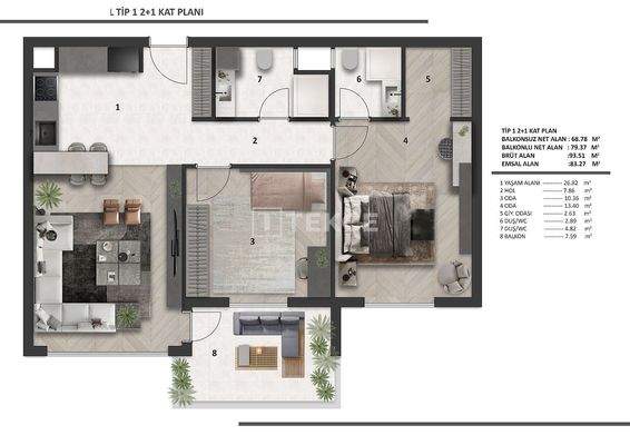 Spacious Flats with En-Suite Bathrooms in Aksu Antalya