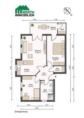 Grundriss Whg. 3 DG Links