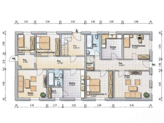 Grundriss Erdgeschoss (nicht maßstäblich)