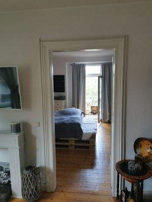 Blick ins Schlafzimmer