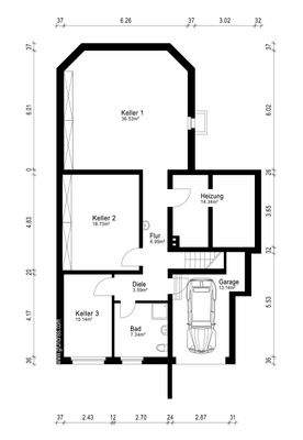 Grundrissplan Kellergeschoss 