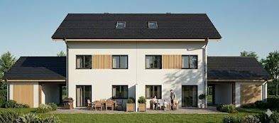 Visualisiertes Doppelhaus (gem. Eingabeplan)