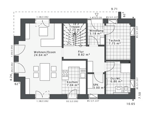 Grundriss Erdgeschoß
