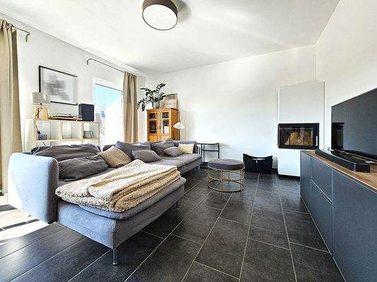 Wohn- und Essbereich mit Kaminofen