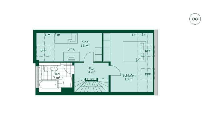 Reihenhaus Grundriss OG