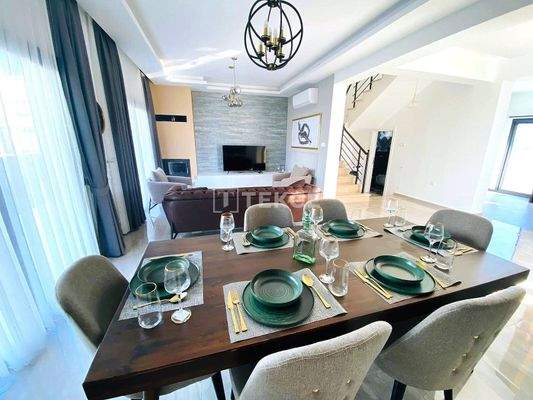 Furnished Semi-Detached Villa with Shared Pool in Gazimağusa