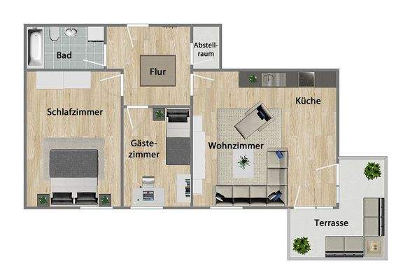 Grundriss (nicht maßstabsgetreu)