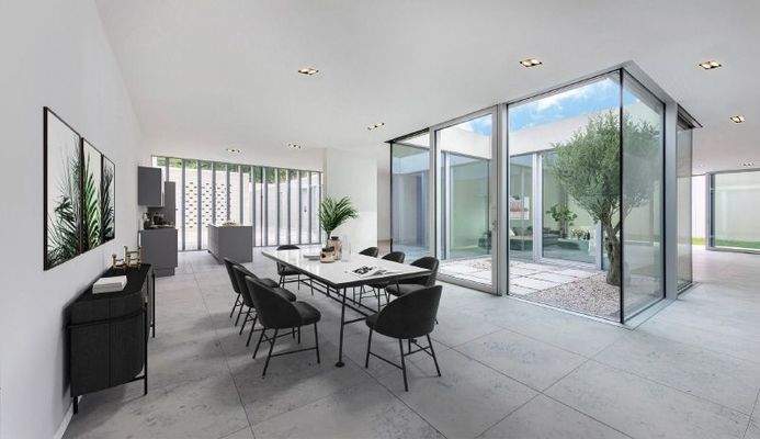 Visualisierung Ess- und Wohnbereich