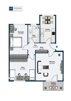 1. Obergeschoss WE Nr. 3