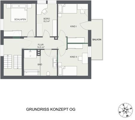 Planungsbeispiel Obergeschoss
