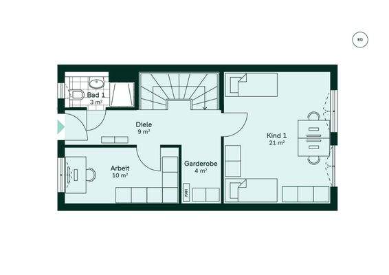 Komfortabler Grundriss im Erdgeschoss