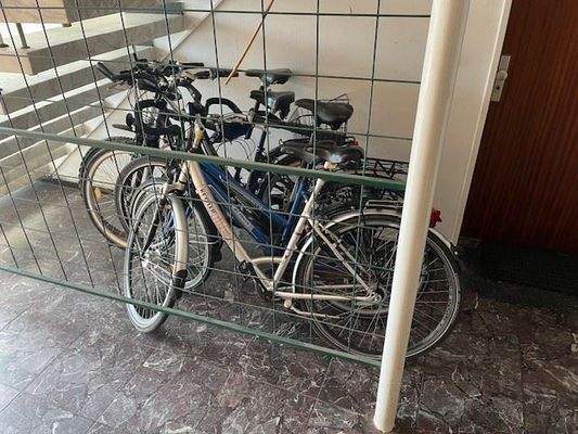 Fahrrad-Ständer ordentlich im Haus-Flur