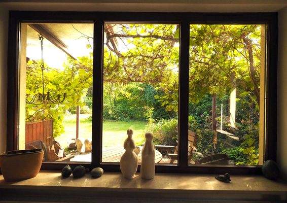 Büro mit Sicht zum Garten 