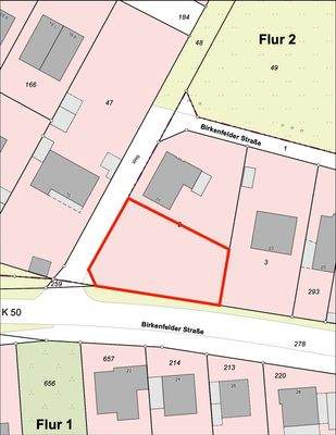 Flurkarte eingezeichnet