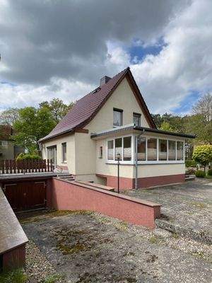 Blick vom Garten zur Tiefgarage