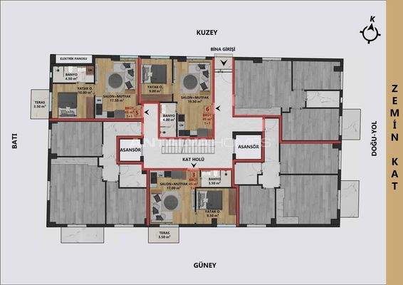 Apartments with Indoor Parking in Antalya Muratpasa